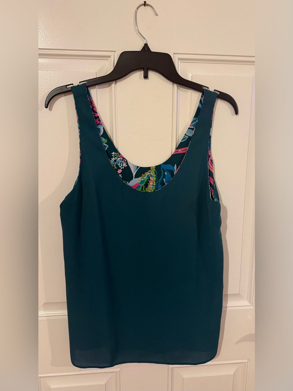 Lilly Pulitzer Floral Reversible Tank Top with Pink & Green Accents - Picture 2 of 7